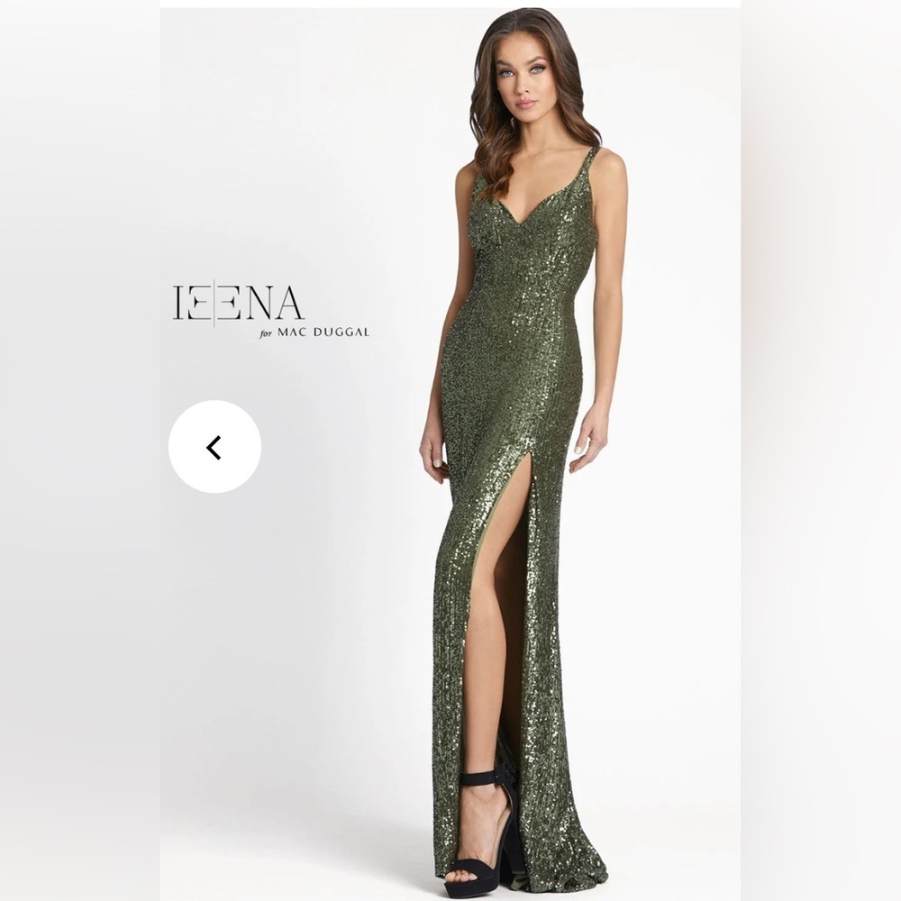 Ieena for Mac Duggal Olive Green Gown
